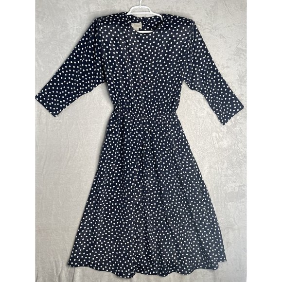 Pellini Dresses & Skirts - Vtg Pellini 3/4 Sleeve Blue Spotted  Midi/maxi Dress Sz 8 Von Bromlett